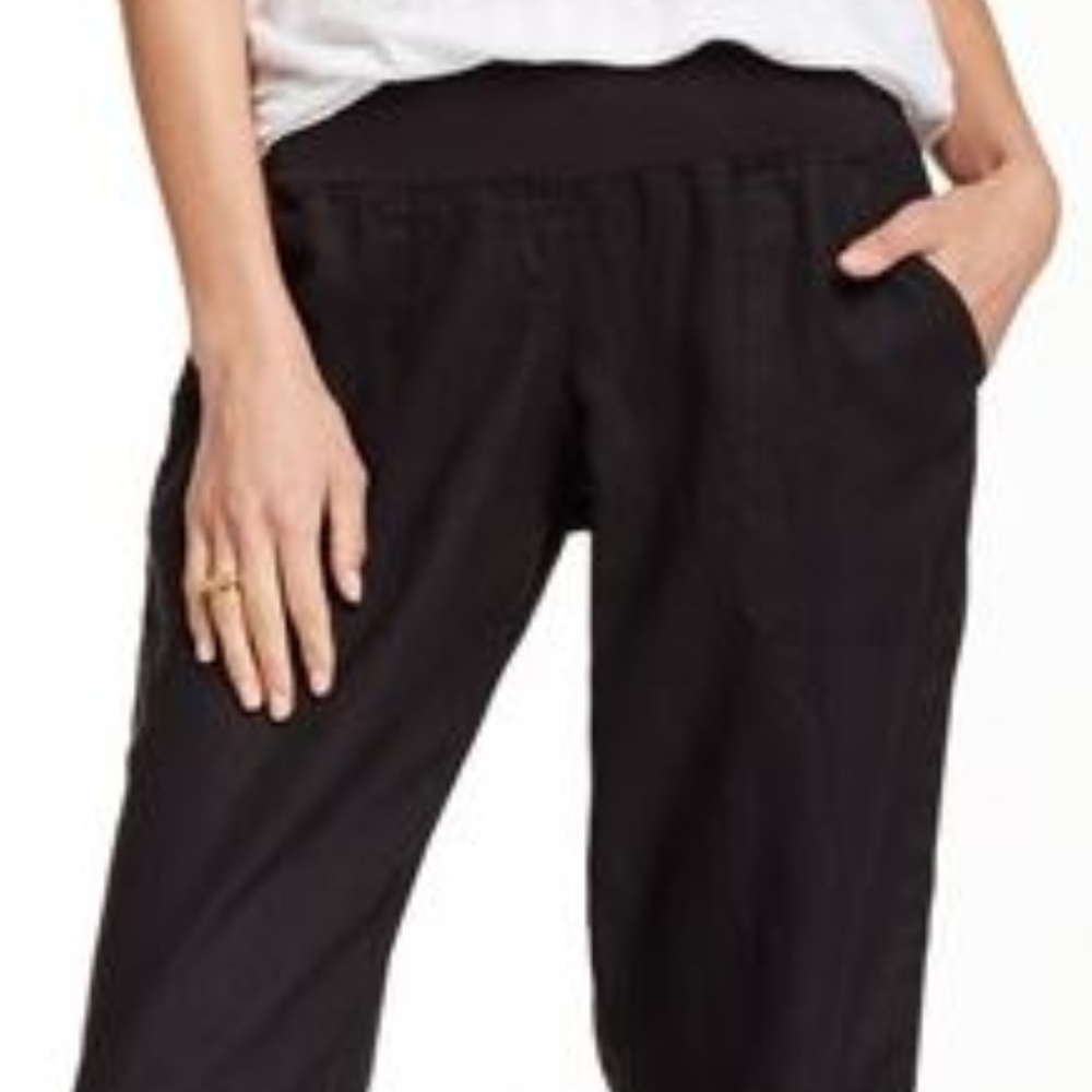 Allen Allen USA Linen Trousers w/ Knit Waist Band